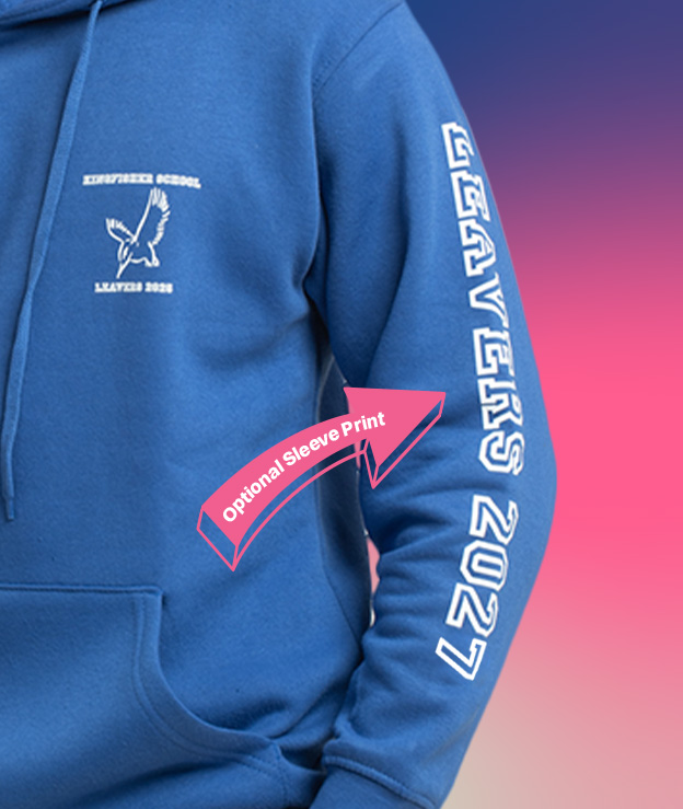 leaver hoodies with option sleeve prints